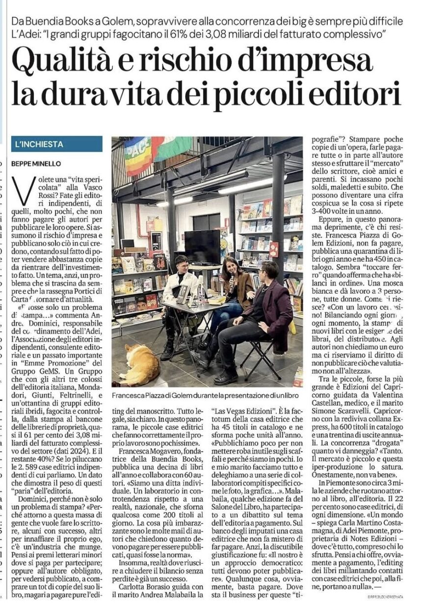 IMG_3958 Su LaStampa si parla di #editoriaindie e di Golem Edizioni